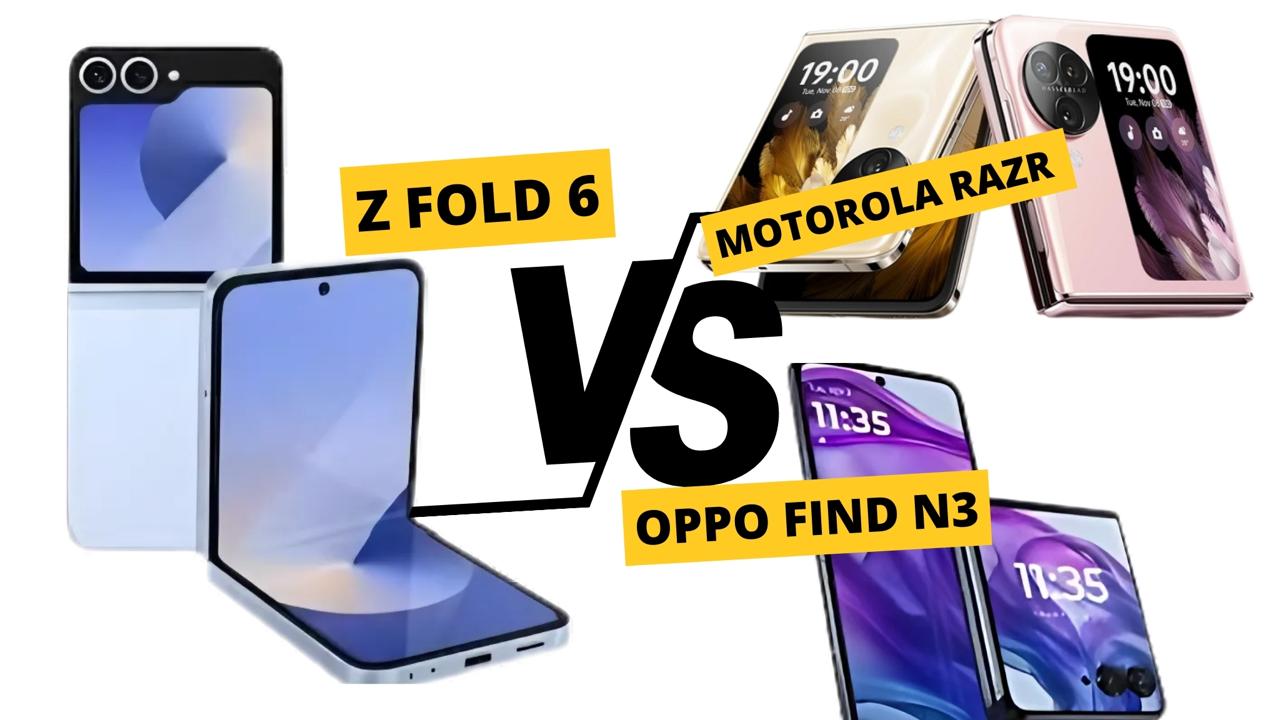 Comparing Foldable Smartphones: Samsung Galaxy Z Flip 6, Motorola Razr Plus (2024), and OPPO Find N3 Flip