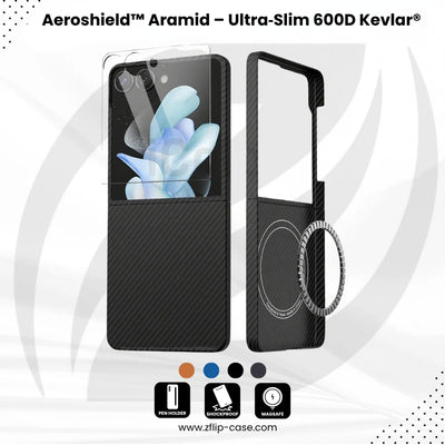 Aeroshield™ Aramid Case for Galaxy Z Flip 7/6 – Ultra‑Slim 600D Kevlar®