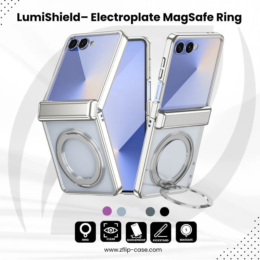 LumiShield Flip 7, 6, 5 – Electroplate MagSafe Ring Case
