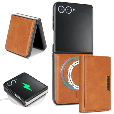 LuxeSnap Flip 7, 6, 5, 4 – MagSafe Leather Wallet Case
