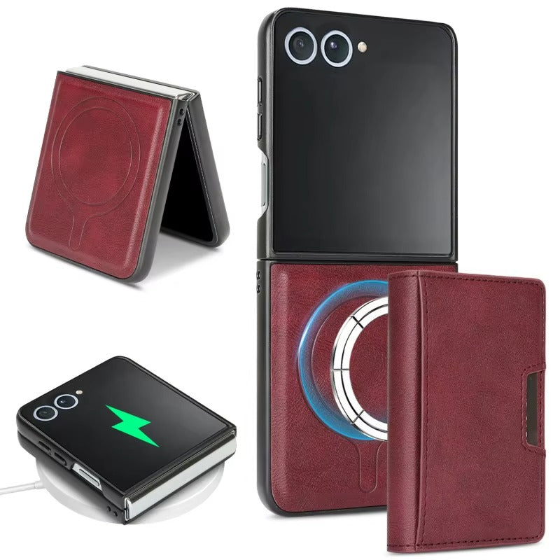 LuxeSnap Flip 7, 6, 5, 4 – MagSafe Leather Wallet Case