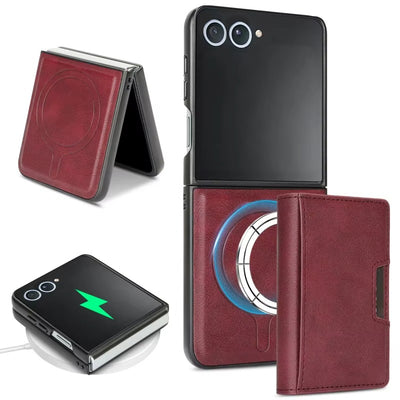 LuxeSnap Flip 7, 6, 5, 4 – MagSafe Leather Wallet Case