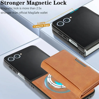 LuxeSnap Flip 7, 6, 5, 4 – MagSafe Leather Wallet Case