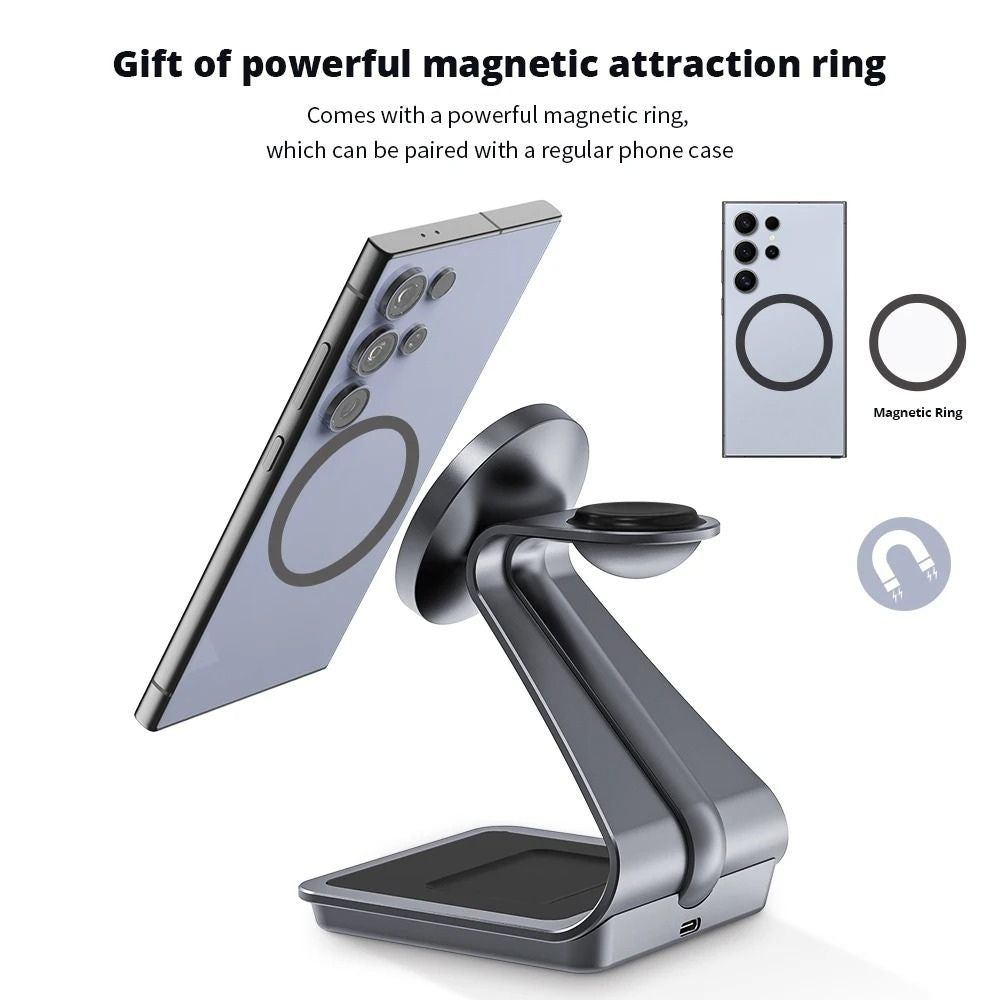 MagCharge Pro 3-in-1 Aluminum Wireless Charging Station