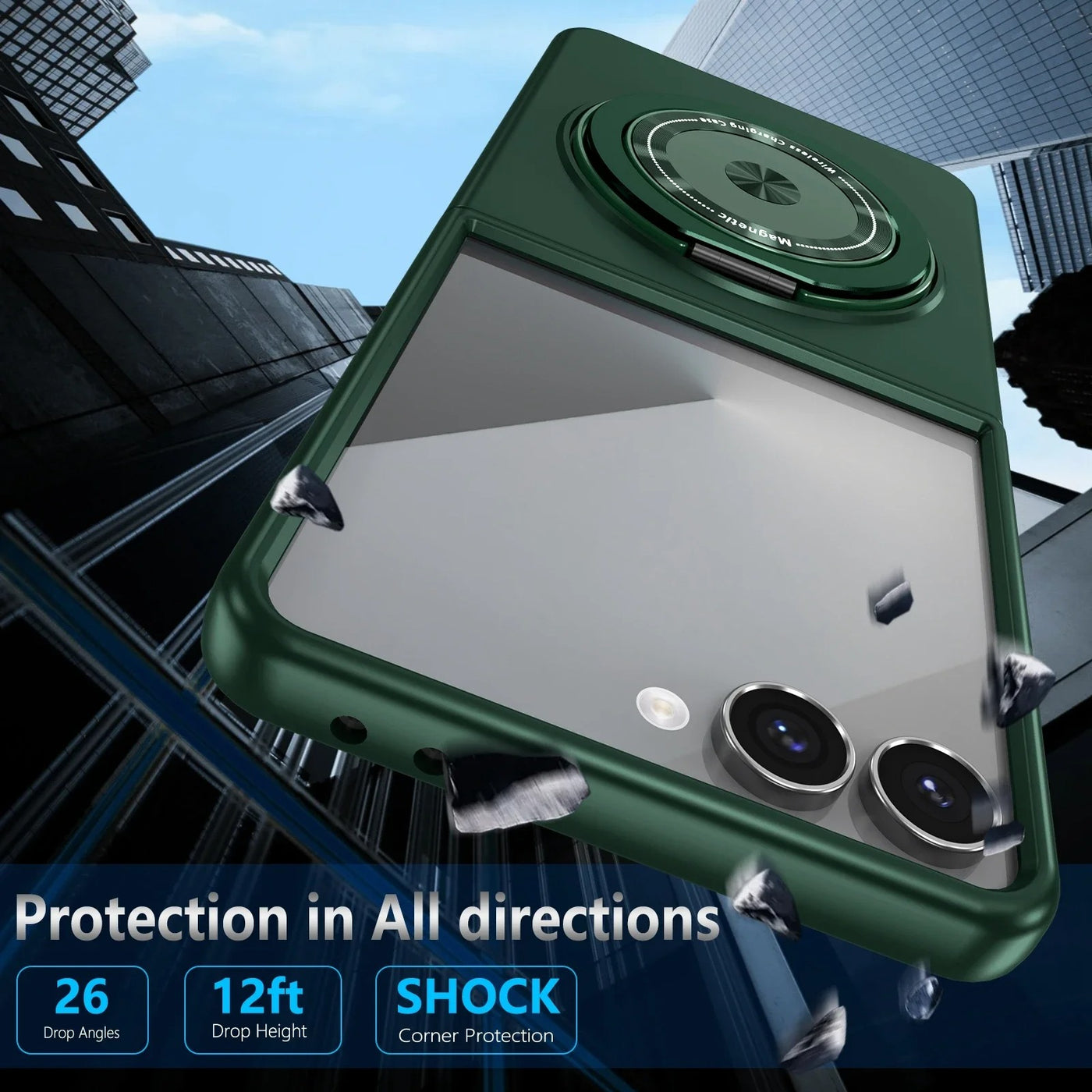 SpinFort Flip 7,6,5,4 360° Magnetic Ring Armor  Case