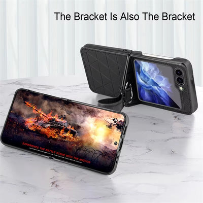 StrapFlip Z – Leather Hinge Case with Wristband & Kickstand