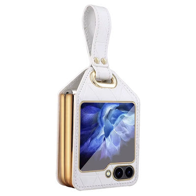 StrapFlip Z – Leather Hinge Case with Wristband & Kickstand
