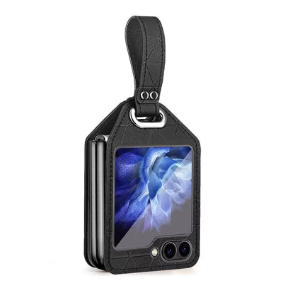 StrapFlip Z – Leather Hinge Case with Wristband & Kickstand