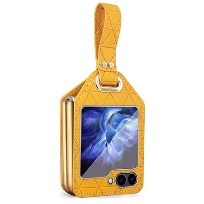 StrapFlip Z – Leather Hinge Case with Wristband & Kickstand