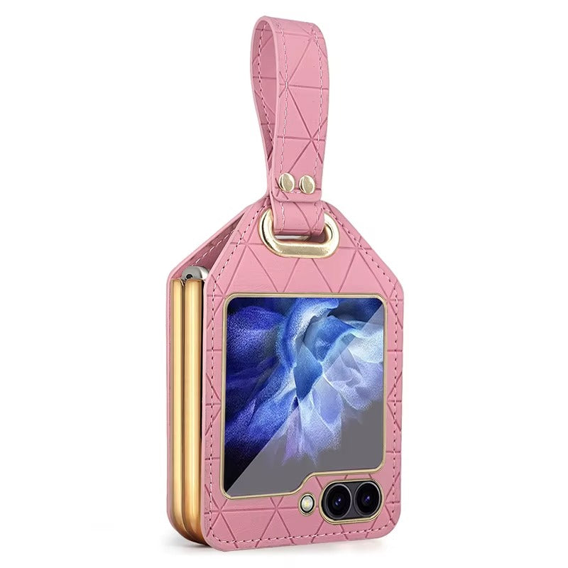 StrapFlip Z – Leather Hinge Case with Wristband & Kickstand