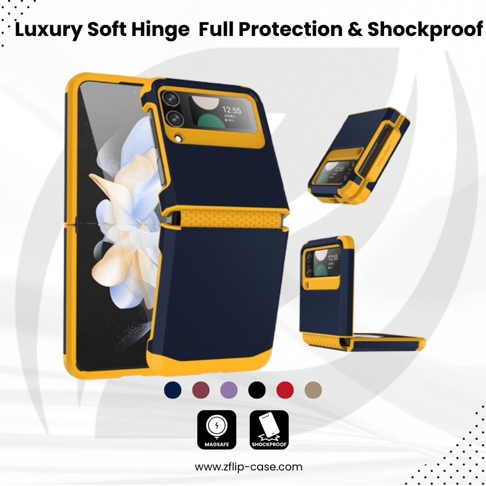 Luxury Soft Hinge  Z Flip 6,5,4,3  Full Protection & Shockproof Case