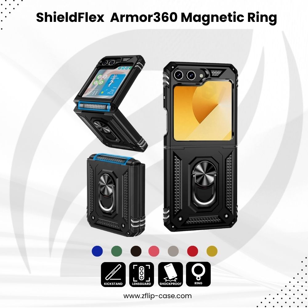 ShieldFlex Z Flip 6, 5 Armor360 Magnetic Ring Case