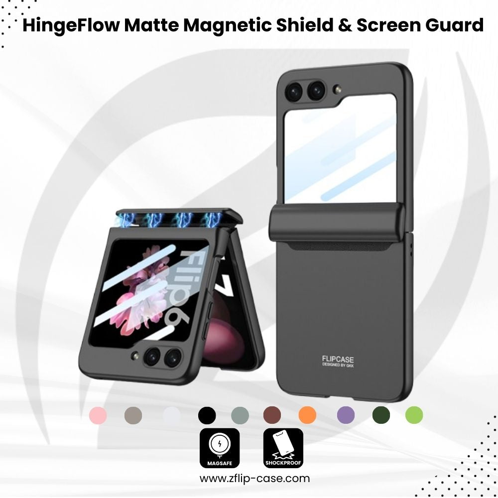 HingeFlow Matte  Z Flip 6 Magnetic Shield & Screen Guard Case