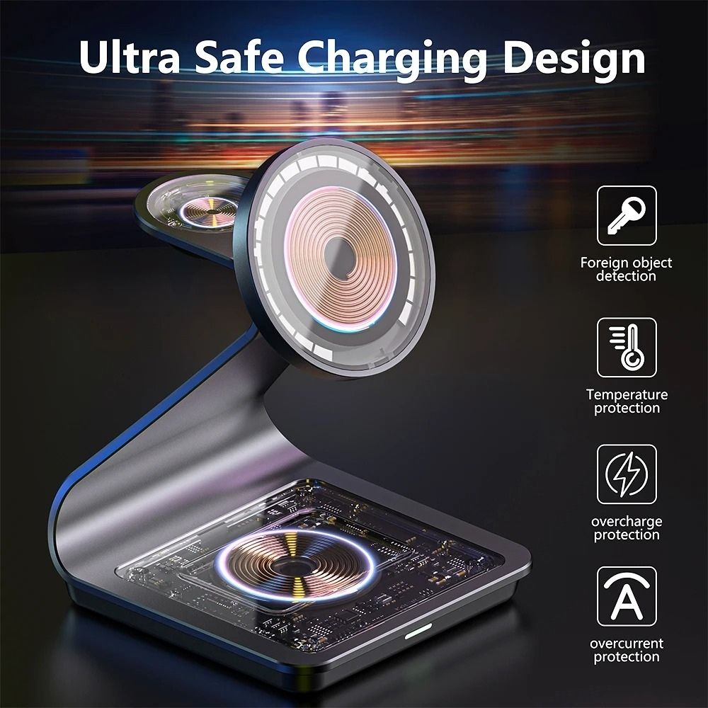 MagCharge Pro 3-in-1 Aluminum Wireless Charging Station