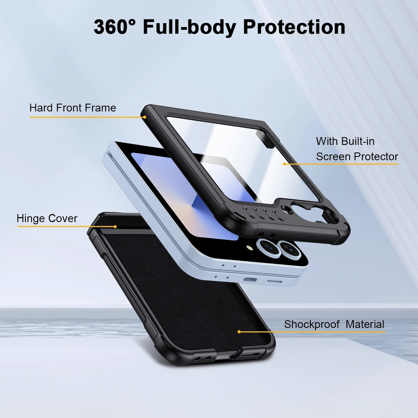 TorsionArmor Flip – Full Hinge & Screen Protection Case for Z Flip 6, 5