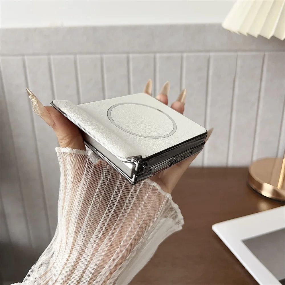 LuxMag Flip 7 – PU Leather MagSafe Hinge Protection Case