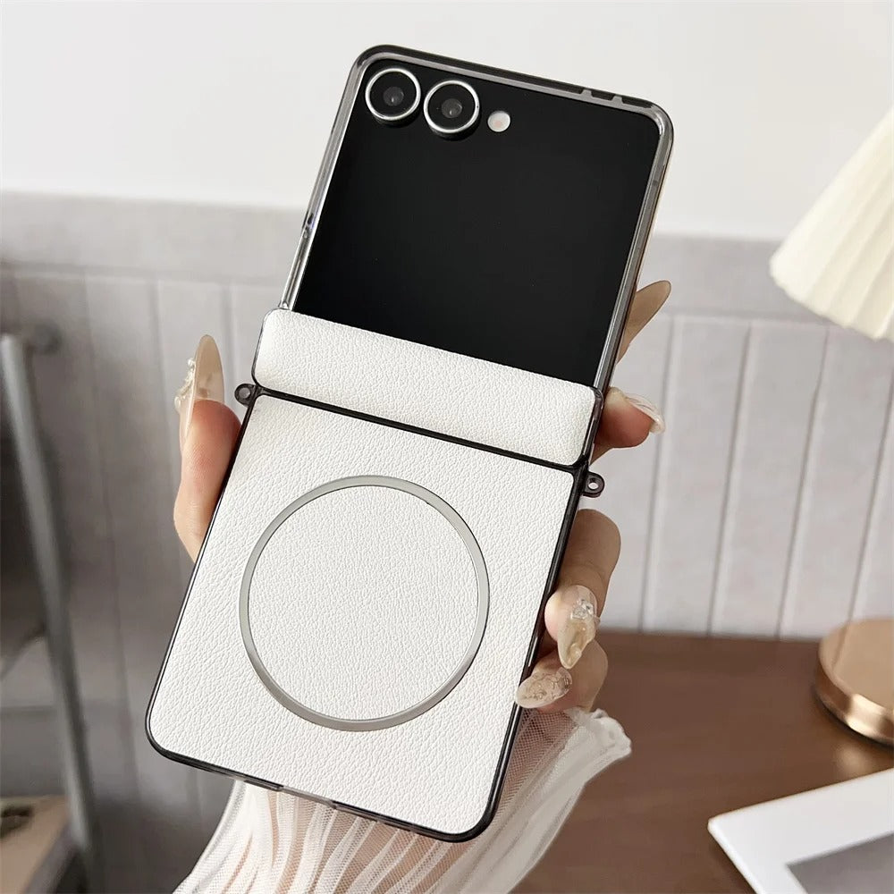 LuxMag Flip 7 – PU Leather MagSafe Hinge Protection Case