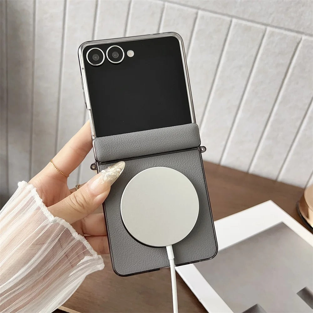 LuxMag Flip 7 – PU Leather MagSafe Hinge Protection Case
