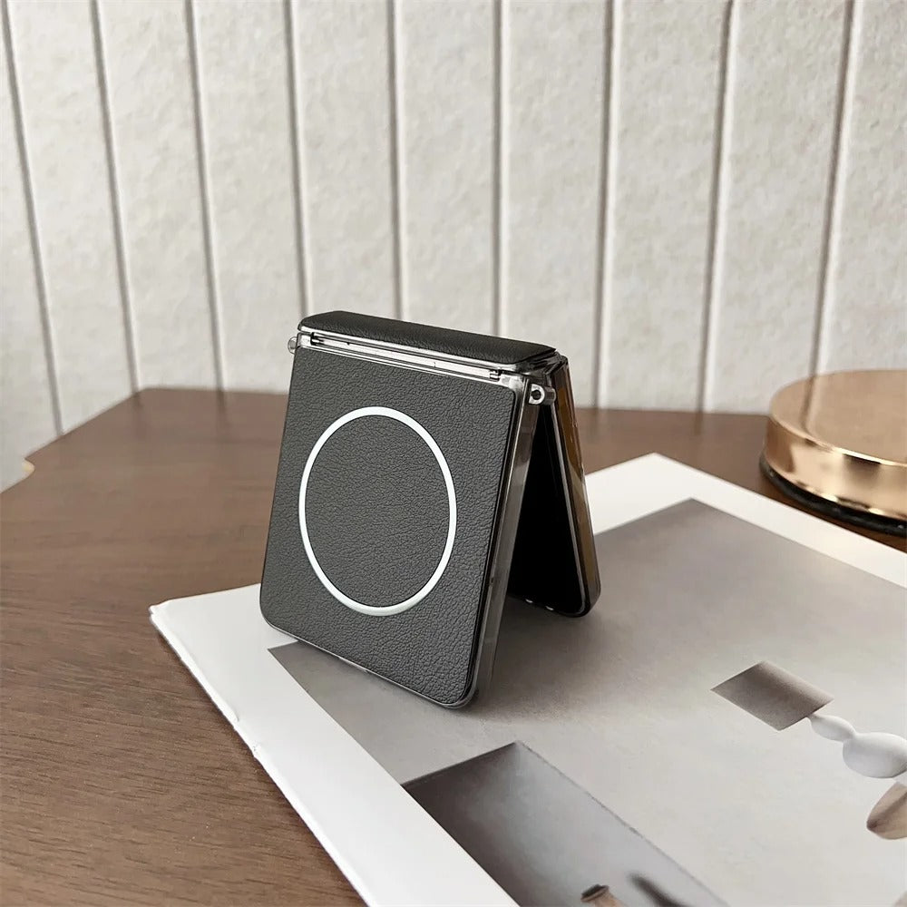 LuxMag Flip 7 – PU Leather MagSafe Hinge Protection Case