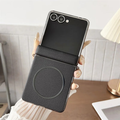 LuxMag Flip 7 – PU Leather MagSafe Hinge Protection Case