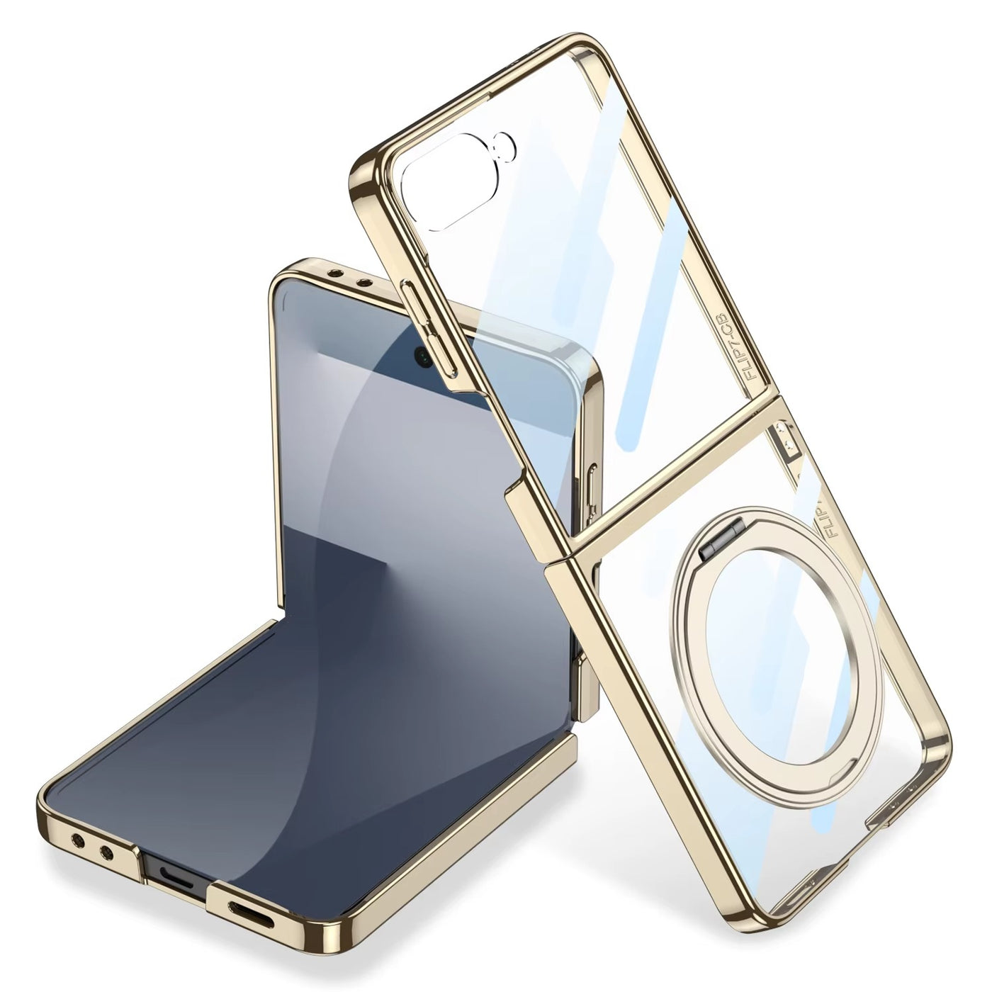 PhantomSpin Flip 7 Magnetic Rotating Stand Clear Armor Case