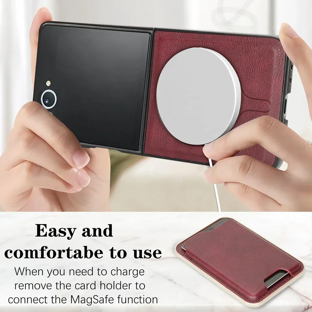 FlipVault Leather Z Flip 7, 7 FE, 6, 5, 4 – MagSafe Wallet Case