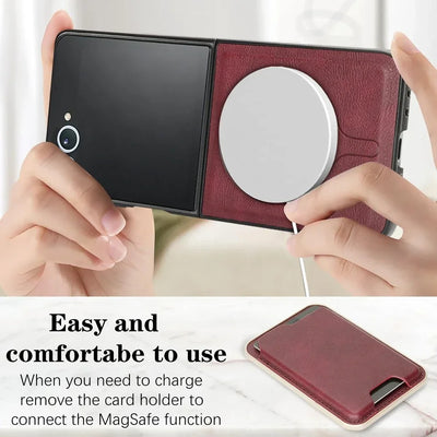 FlipVault Leather Z Flip 7, 7 FE, 6, 5, 4 – MagSafe Wallet Case