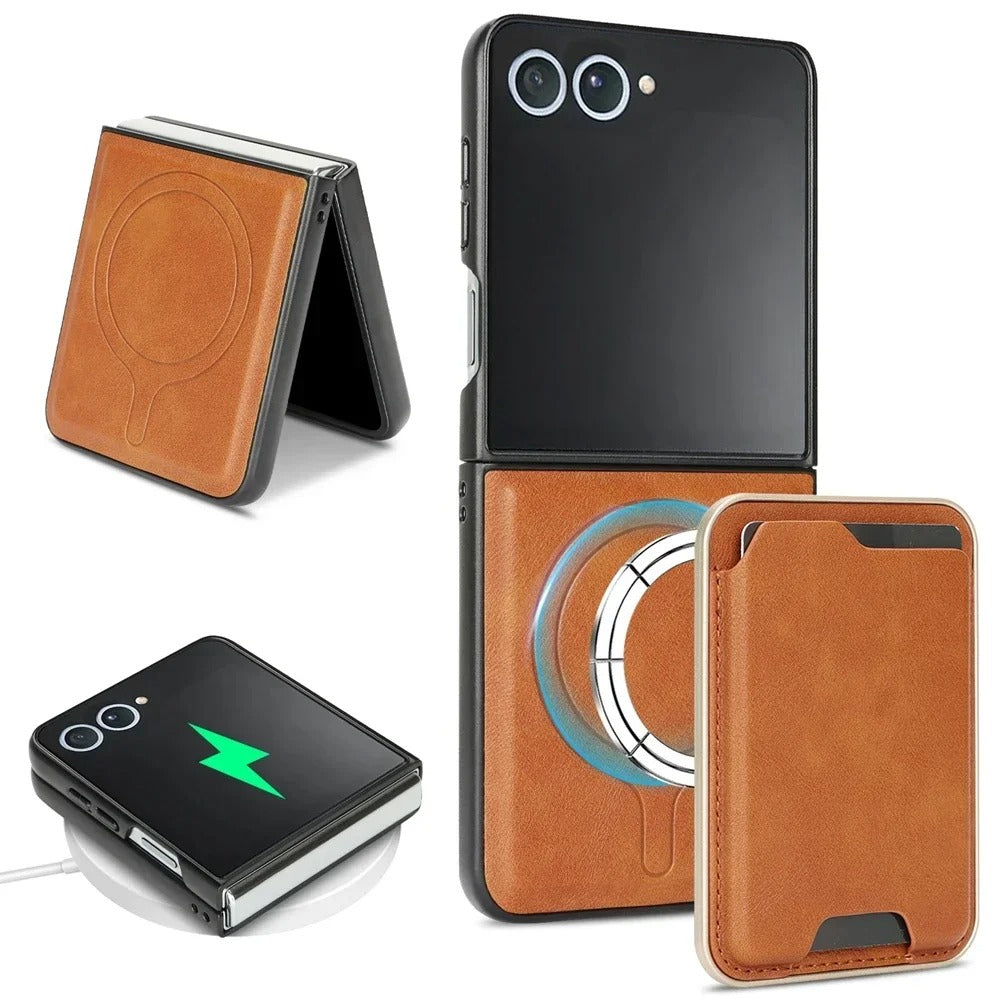 FlipVault Leather Z Flip 7, 7 FE, 6, 5, 4 – MagSafe Wallet Case