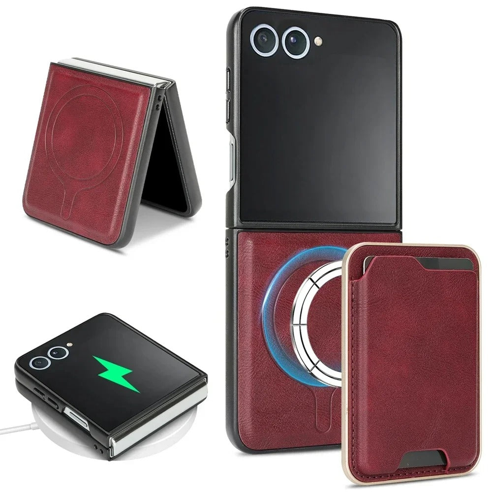 FlipVault Leather Z Flip 7, 7 FE, 6, 5, 4 – MagSafe Wallet Case