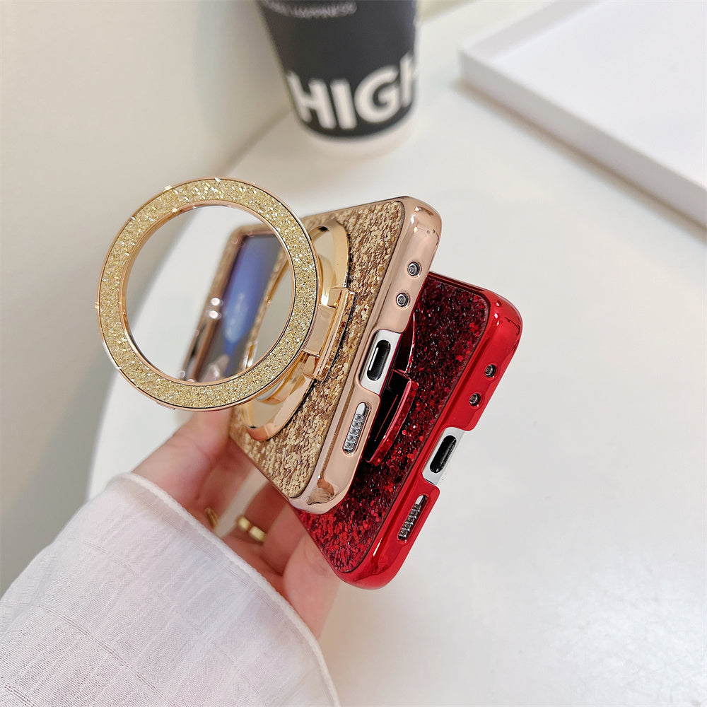 BlingMag Z Fold 6 Glitter Magnetic Kickstand Case