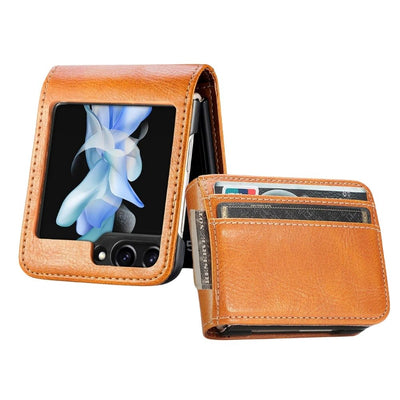 FlexiLeather Z Flip 6, 5 Shockproof Leather Case