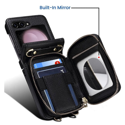 Built-in mirror for quick touch-ups inside case for z flip