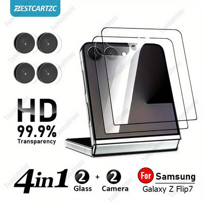 TotalGuard Flip 7, 6,5 – 4-in-1 HD Tempered Glass Protection Kit