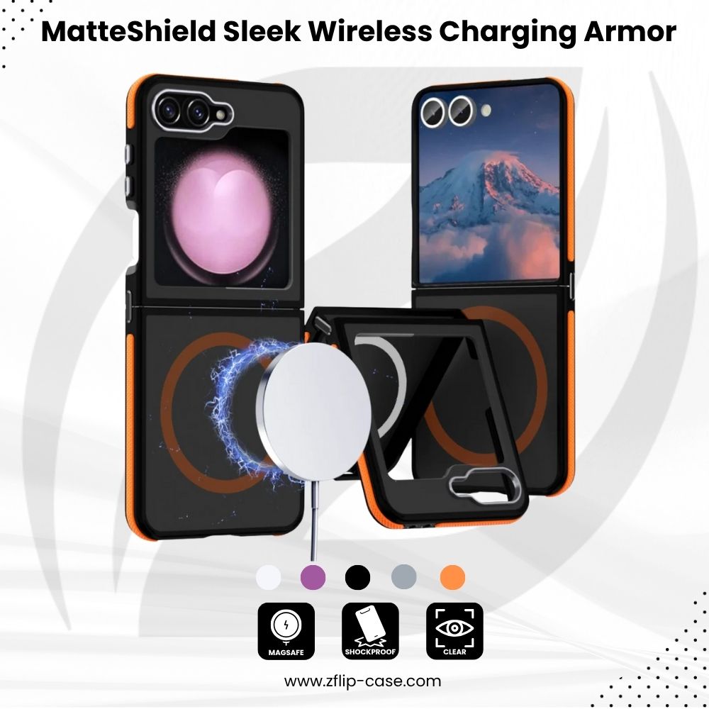 MatteShield MagSafe  Z Flip 7, 6, 5  Sleek Wireless Charging Armor Case