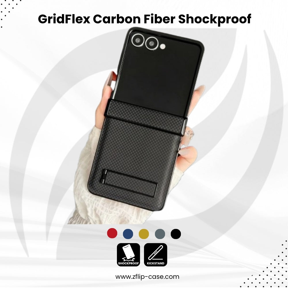 GridFlex Flip 7,6,5,4 – Carbon Fiber Shockproof Case