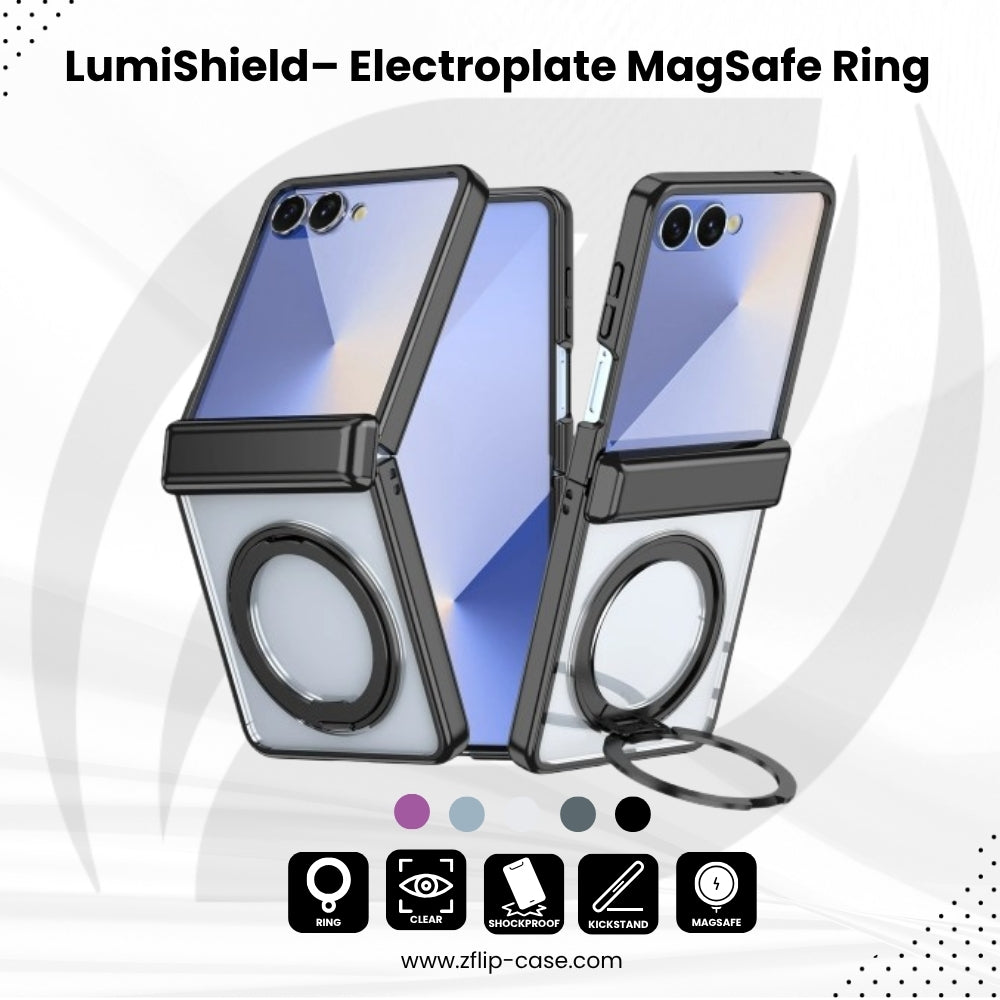 LumiShield Flip 7, 6, 5 – Electroplate MagSafe Ring Case