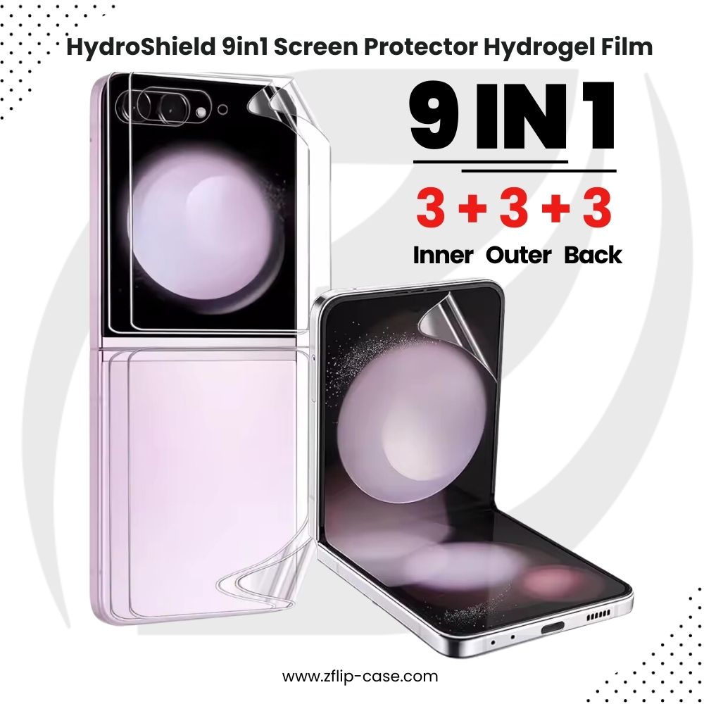 HydroShield Z Flip Screen Protector 9 in 1 Full Cover Hydrogel Film