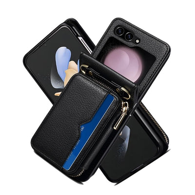 Integrated card pocket feature in LuxeCross case for z flip 6 5 4 3