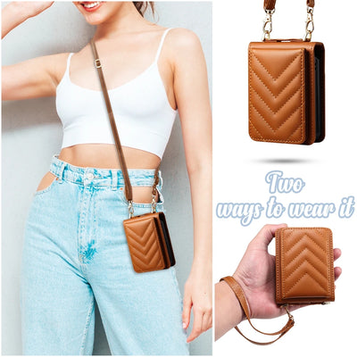 LuxStrap  Z Flip 6,5,4,3 Wallet Leather Crossbody Case