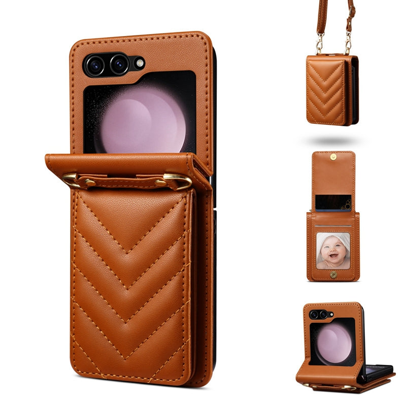 LuxStrap  Z Flip 6,5,4,3 Wallet Leather Crossbody Case