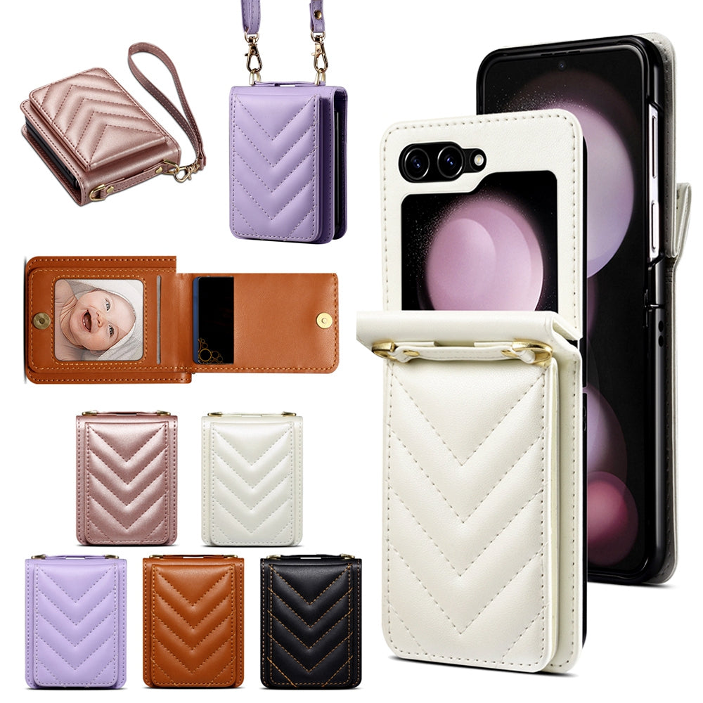 LuxStrap  Z Flip 6,5,4,3 Wallet Leather Crossbody Case