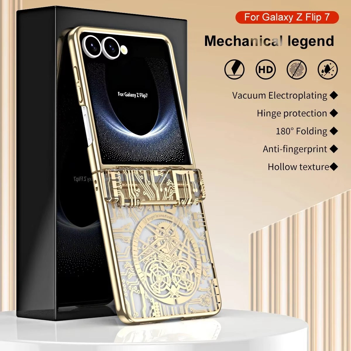 MechaLux Flip 7,6,5,4 – Electroplated Clear Armor Case