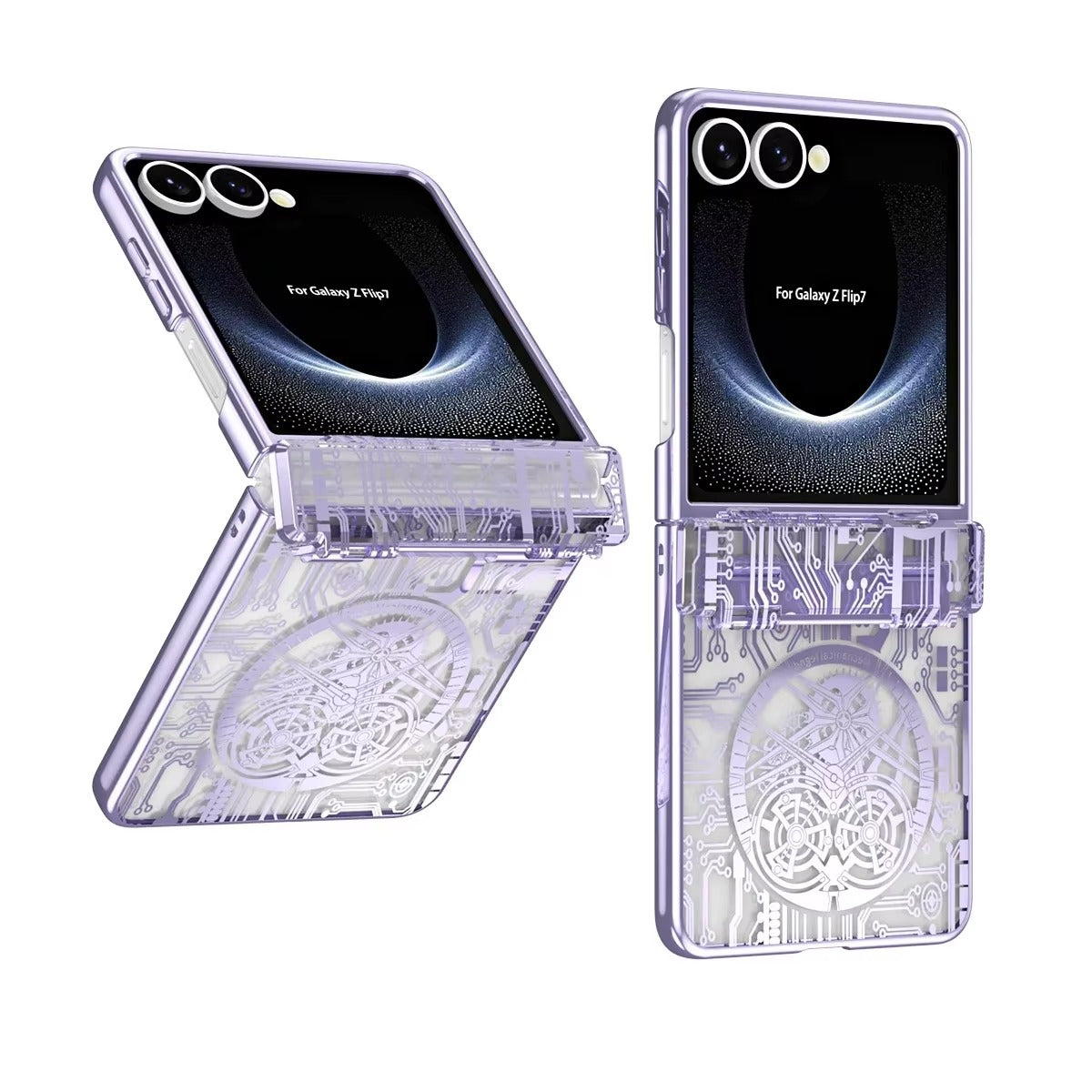MechaLux Flip 7,6,5,4 – Electroplated Clear Armor Case