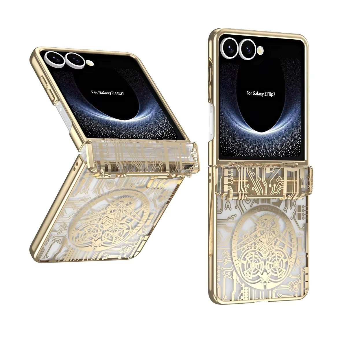 MechaLux Flip 7,6,5,4 – Electroplated Clear Armor Case