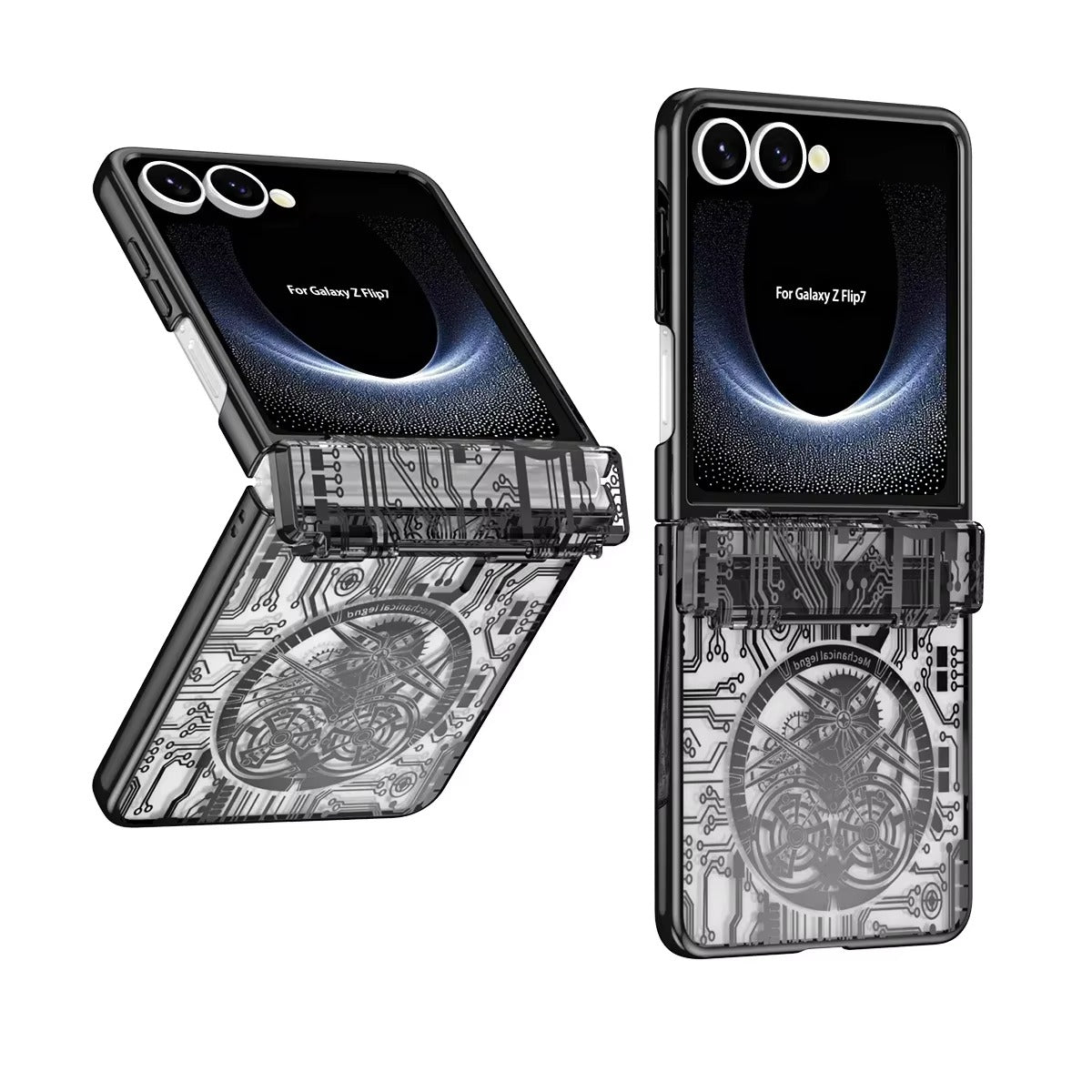 MechaLux Flip 7,6,5,4 – Electroplated Clear Armor Case