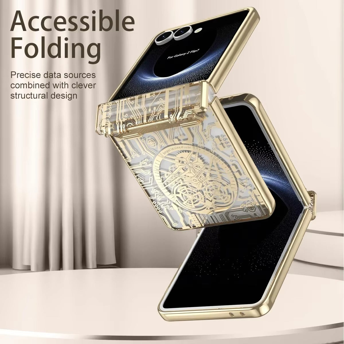 MechaLux Flip 7,6,5,4 – Electroplated Clear Armor Case