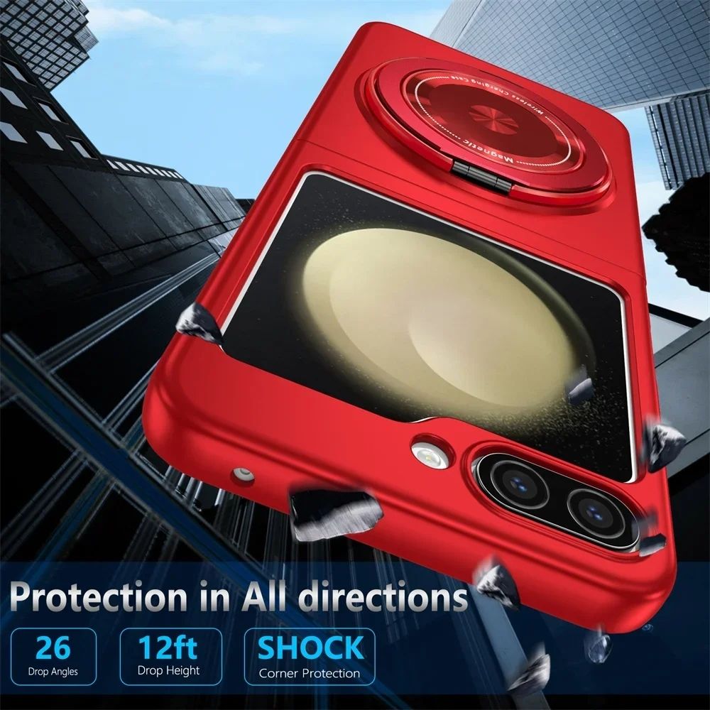 Shockproof &amp; Anti-Scratch Protection RotateMag Z Flip 6, 5, 4, 3 MagSafe Ring Holder Case