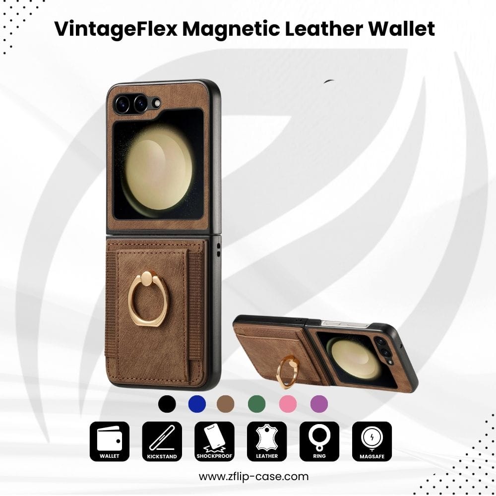 Z Flip 6 Vintage Leather Case